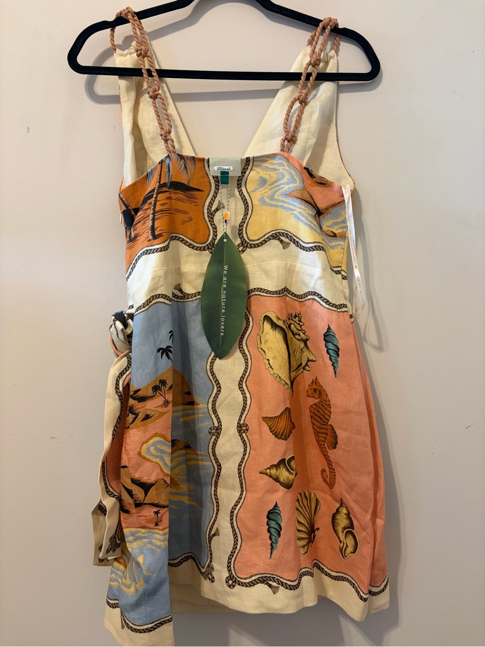 Farm Rio Multicolor Rio Souvenir Scarves Rope Straps Mini Dress - Picture 8 of 8